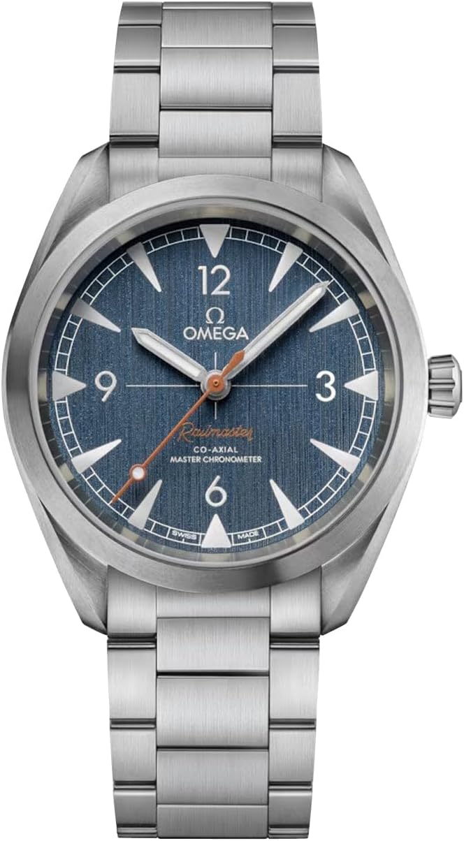 Omega Seamaster Railmaster Automatic Chronometer Blue Dial Mens Watch 220.10.40.20.03.001