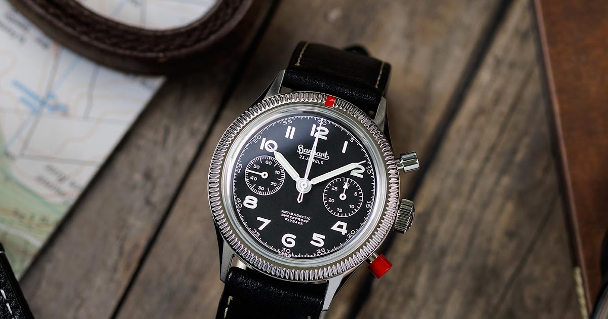 Hanhart 417 ES Heritage Flyback with column-wheel movement and red pusher | Time and Watches Hanhart 417 ES Heritage Flyback with column-wheel movement and red pusher | Time and Watches