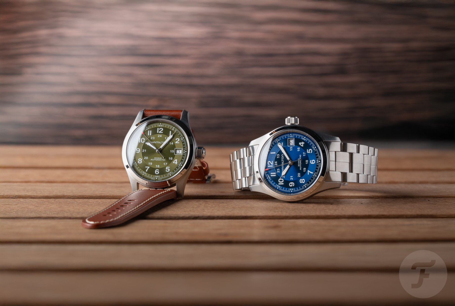 Hamilton Khaki Field Auto 38mm In Green And Blue Hamilton Khaki Field Auto 38mm In Green And Blue