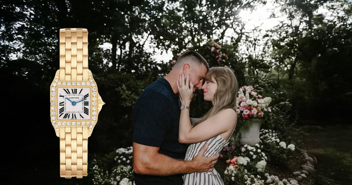 Watch Spotting: Taylor Swift Wears A Discontinued Cartier Santos Demoiselle In Her Engagement Announcement